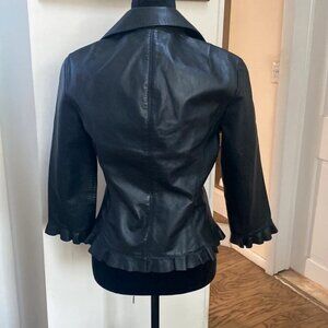 BCBGMaxazria Black Leather Jacket Size Small